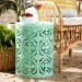 Baxton Studio Jamila Modern and Contemporary Aqua Finished metal Outdoor Side Table - H01-104258 Aqua Metal Side Table