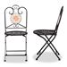 Baxton Studio Santina Modern and Contemporary Black Metal 2-Piece Outdoor Dining Chair Set - H01-101305 Mosaic Chair
