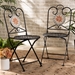 Baxton Studio Santina Modern and Contemporary Black Metal 2-Piece Outdoor Dining Chair Set - H01-101305 Mosaic Chair