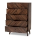 Baxton Studio Hartman Mid-Century Modern Walnut Brown Finished Wood 5-Drawer Storage Chest - LV23COD23231WI-Columbia-5DW-Chest