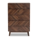 Baxton Studio Hartman Mid-Century Modern Walnut Brown Finished Wood 5-Drawer Storage Chest - LV23COD23231WI-Columbia-5DW-Chest