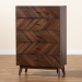 Baxton Studio Hartman Mid-Century Modern Walnut Brown Finished Wood 5-Drawer Storage Chest - LV23COD23231WI-Columbia-5DW-Chest