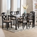 Baxton Studio Ruth Sand Fabric Upholstered and Dark Brown Finished Wood 7-Piece Dining Set - Ruth-Sand/Dark Brown-7PC Dining Set