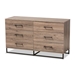 Baxton Studio Daxton Modern and Contemporary Rustic Oak Finished Wood 6-Drawer Dresser