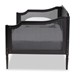 Baxton Studio Hancock Mid-Century Modern Charcoal Finished Wood and Synthetic Rattan Twin Size Daybed - MG0075-Black Rattan/Black-Daybed