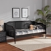 Baxton Studio Hancock Mid-Century Modern Charcoal Finished Wood and Synthetic Rattan Twin Size Daybed - MG0075-Black Rattan/Black-Daybed