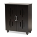 Baxton Studio Renley Modern and Contemporary Espresso Brown Finished Wood 2-Door Shoe Storage Cabinet