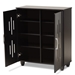 Baxton Studio Renley Modern and Contemporary Black Finished Wood 2-Door Shoe Storage Cabinet - SESC260WI-Black-Shoe Cabinet
