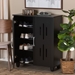 Baxton Studio Renley Modern and Contemporary Black Finished Wood 2-Door Shoe Storage Cabinet - SESC260WI-Black-Shoe Cabinet