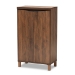 Baxton Studio Talon Modern and Contemporary Two-Tone Walnut Brown and Dark Grey Finished Wood 2-Door Shoe Storage Cabinet
