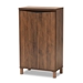 Baxton Studio Talon Modern and Contemporary Two-Tone Walnut Brown and Dark Grey Finished Wood 2-Door Shoe Storage Cabinet