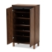 Baxton Studio Talon Modern and Contemporary Two-Tone Walnut Brown and Dark Grey Finished Wood 2-Door Shoe Storage Cabinet - SESC70210WI-Columbia/Dark Grey-Shoe Cabinet