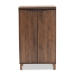Baxton Studio Talon Modern and Contemporary Two-Tone Walnut Brown and Dark Grey Finished Wood 2-Door Shoe Storage Cabinet - SESC70210WI-Columbia/Dark Grey-Shoe Cabinet