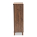 Baxton Studio Talon Modern and Contemporary Two-Tone Walnut Brown and Dark Grey Finished Wood 2-Door Shoe Storage Cabinet - SESC70210WI-Columbia/Dark Grey-Shoe Cabinet