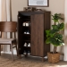 Baxton Studio Talon Modern and Contemporary Two-Tone Walnut Brown and Dark Grey Finished Wood 2-Door Shoe Storage Cabinet - SESC70210WI-Columbia/Dark Grey-Shoe Cabinet