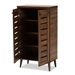 Baxton Studio Salma Modern and Contemporary Walnut Brown Finished Wood 2-Door Shoe Storage Cabinet - SESC70180WI-Columbia-Shoe Cabinet