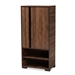 Baxton Studio Raina Modern and Contemporary Two-Tone Walnut Brown and Black Finished Wood 2-Door Shoe Storage Cabinet