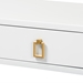 Baxton Studio Madan Modern and Contemporary White Finished Wood and Gold Metal 2-Drawer Console Table - JY20B169-White/Gold