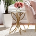 Baxton Studio Jaclyn Modern and Contemporary Gold Finished Metal End Table with Marble Tabletop - H01-97048-Metal/Marble Side Table