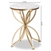 Baxton Studio Jaclyn Modern and Contemporary Gold Finished Metal End Table with Marble Tabletop - H01-97048-Metal/Marble Side Table