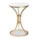 Baxton Studio Tarmon Modern and Contemporary Gold Finished Metal End Table with Marble Tabletop - H01-100353-Metal/Marble Side Table
