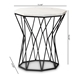 Baxton Studio Venedict Modern and Contemporary Black Metal End Table with Marble Tabletop - H01-94139-Metal/Marble Side Table