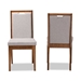 Baxton Studio Octavia Modern and Contemporary Grey Fabric Upholstered and Walnut Brown Finished Wood 2-Piece Dining Chair Set - RH2082C-Grey/Walnut-DC-2PK