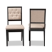 Baxton Studio Gideon Modern and Contemporary Sand Fabric Upholstered and Dark Brown Finished Wood 2-Piece Dining Chair Set - RH2083C-Sand/Dark Brown-DC-2PK