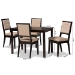 Baxton Studio Suvi Modern and Contemporary Sand Fabric Upholstered and Dark Brown Finished Wood 5-Piece Dining Set - Suvi-Sand/Dark Brown-5PC Dining Set