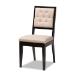 Baxton Studio Suvi Modern and Contemporary Sand Fabric Upholstered and Dark Brown Finished Wood 5-Piece Dining Set - Suvi-Sand/Dark Brown-5PC Dining Set