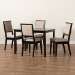 Baxton Studio Suvi Modern and Contemporary Sand Fabric Upholstered and Dark Brown Finished Wood 5-Piece Dining Set - Suvi-Sand/Dark Brown-5PC Dining Set