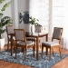 Baxton Studio Suvi Modern and Contemporary Grey Fabric Upholstered and Walnut Brown Finished Wood 5-Piece Dining Set - Suvi-Grey/Walnut-5PC Dining Set