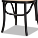 Baxton Studio Cambree Mid-Century Modern Brown Woven Rattan and Black Wood 2-Piece Cane Dining Chair Set - C29-Black-Beechwood/Rattan-DC