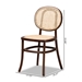 Baxton Studio Garold Mid-Century Modern Brown Woven Rattan and Walnut Brown Wood 2-Piece Cane Dining Chair Set - C19-Walnut-Beechwood/Rattan-DC