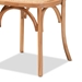 Baxton Studio Tartan Mid-Century Modern Brown Woven Rattan and Wood 2-Piece Dining Chair Set - FC02-Natural Wood-Beechwood/Rattan-DC