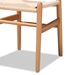 Baxton Studio Raheem Mid-Century Modern Brown Hemp and Wood 2-Piece Dining Chair Set - FC12-Natural Wood-Beechwood/Kraft Twisting-DC