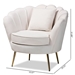 Baxton Studio Garson Glam and Luxe Beige Velvet Fabric Upholstered and Gold Metal Finished Accent Chair - DC-02-2-Velvet Beige-Chair