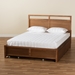 Baxton Studio Saffron Modern and Contemporary Walnut Brown Finished Wood King Size 4-Drawer Platform Storage Bed - MG0068-Walnut-4DW-King-Bed