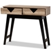 Baxton Studio Wales Modern and Contemporary Light Brown Finished Wood 2-Drawer Console Table - Wales-2DW-Console