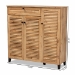 Baxton Studio Coolidge Modern and Contemporary Oak Brown Finished Wood 3-Door Shoe Storage Cabinet with Drawer - FP-05LV-Wotan Oak