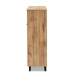 Baxton Studio Coolidge Modern and Contemporary Oak Brown Finished Wood 3-Door Shoe Storage Cabinet with Drawer - FP-05LV-Wotan Oak