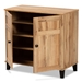 Baxton Studio Glidden Modern and Contemporary Oak Brown Finished Wood 2-Door Shoe Storage Cabinet - FP-1201-Wotan Oak