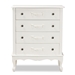 Baxton Studio Callen Classic and Traditional White Finished Wood 4-Drawer Storage Cabinet - JY18B026-White-4DW-Cabinet