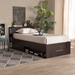 Baxton Studio Carlson Modern and Contemporary Espresso Brown Finished Wood Twin Size 3-Drawer Platform Storage Bed - SEBED1302918-Modi Wenge-Twin