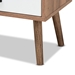 Baxton Studio Hubbard Mid-Century Modern Two-Tone Natural Brown and White Finished Wood and Black Metal 1-Drawer End Table - MAG-10-Natural/Black/White