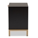 Baxton Studio Uriel Mid-Century Modern Transitional Two-Tone Natural Brown and Black Finished Wood and Brushed Gold Metal 1-Drawer Nightstand - PAL-007-Natural/Gold/Black