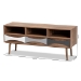 Baxton Studio Leane Modern and Contemporary Natural Brown Finished and Multi-Colored Wood 3-Drawer TV Stand - ASP-1-Natural/White/Grey