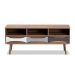 Baxton Studio Leane Modern and Contemporary Natural Brown Finished and Multi-Colored Wood 3-Drawer TV Stand - ASP-1-Natural/White/Grey