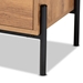 Baxton Studio Tasman Modern and Contemporary Industrial Natural Brown Finished Wood and Black Metal End Table - HIF-007-Natural/Black