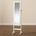 Baxton Studio Ryoko Modern and Contemporary White Finished Wood Jewelry Armoire with Mirror - JC568-WHC-White